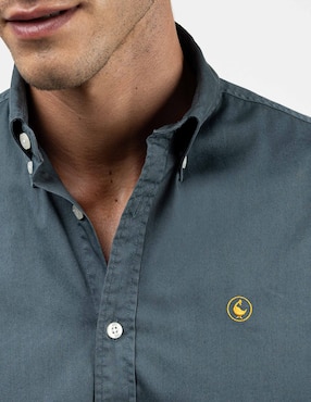 Camisa casual El Ganso de algodón manga larga para hombre