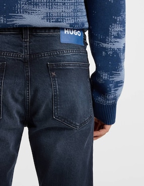 Jeans straight Hugo Blue Ash 1027 lavado medio para hombre