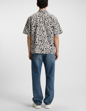 Camisa casual Hugo Blue de algodón manga corta para hombre