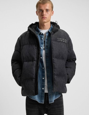 Chamarra acolchada Hugo Blue con capucha y bolsas para hombre