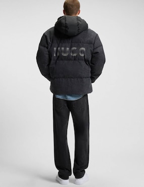Chamarra acolchada Hugo Blue con capucha y bolsas para hombre