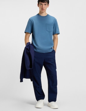 Playera Hugo blue W25 cuello redondo para hombre