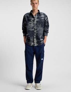 Camisa casual Hugo Blue de algodón manga corta para hombre
