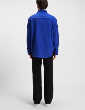 Sobrecamisa casual Hugo Blue de algodón manga larga para hombre