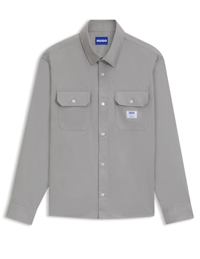 Camisa casual Hugo Blue de algodón manga larga para hombre