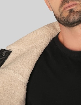 Chamarra casual Greenlander cuello a contraste para hombre