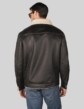 Chamarra casual Greenlander cuello a contraste para hombre