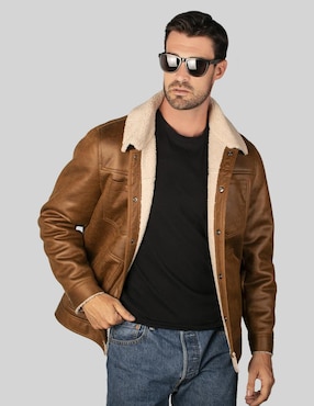 Chamarra casual Greenlander cuello a contraste para hombre