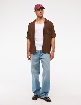 Jeans Baggy Abercrombie & Fitch ki131-5202-280 lavado claro para hombre