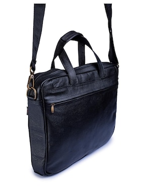 Maletín Castelli Leather Authentic de cuero con compartimiento para laptop 16 pulgadas