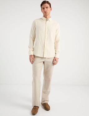 Camisa casual Elemento Uomo de algodón manga larga para hombre