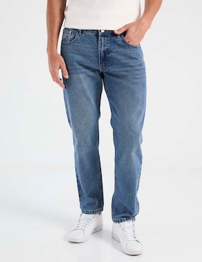 Jeans straight Elemento Uomo lavado medio para hombre