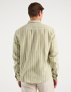 Camisa casual Elemento Uomo de lino manga larga para hombre