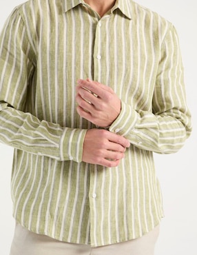 Camisa casual Elemento Uomo de lino manga larga para hombre