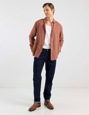 Sobrecamisa casual Elemento Uomo de algodón manga larga para hombre
