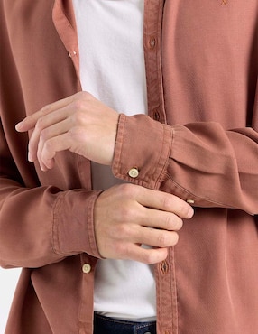 Sobrecamisa casual Elemento Uomo de algodón manga larga para hombre