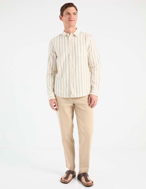 Camisa casual Elemento Uomo de algodón manga larga para hombre