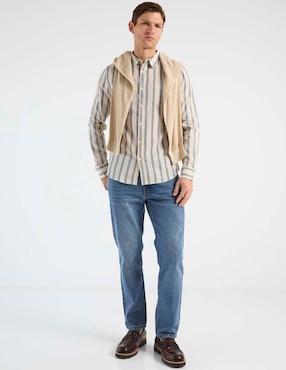 Camisa casual Elemento Uomo de algodón manga larga para hombre