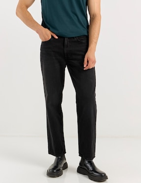 Jeans straight Abercrombie & Fitch lavado obscuro para hombre