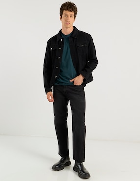 Jeans straight Abercrombie & Fitch lavado obscuro para hombre
