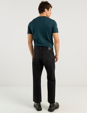 Jeans straight Abercrombie & Fitch lavado obscuro para hombre