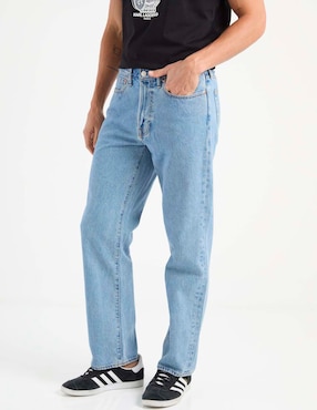 Jeans straight Abercrombie & Fitch lavado claro para hombre