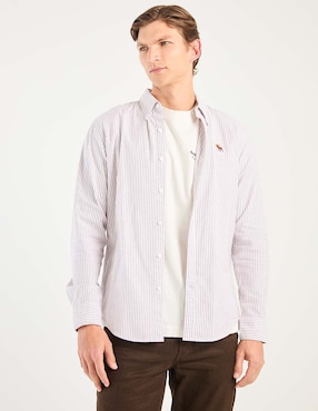 Camisa casual Abercrombie & Fitch de algodón manga larga para hombre