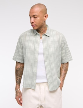 Camisa casual Abercrombie & Fitch de algodón manga corta para hombre