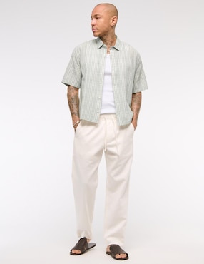 Camisa casual Abercrombie & Fitch de algodón manga corta para hombre
