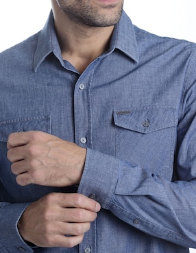 Camisa casual Kenneth Cole de algodón manga larga para hombre