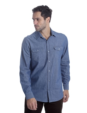 Camisa casual Kenneth Cole de algodón manga larga para hombre
