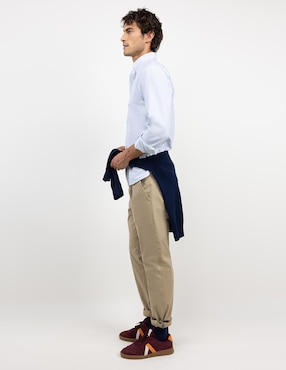 Camisa casual El Ganso de algodón manga larga para hombre