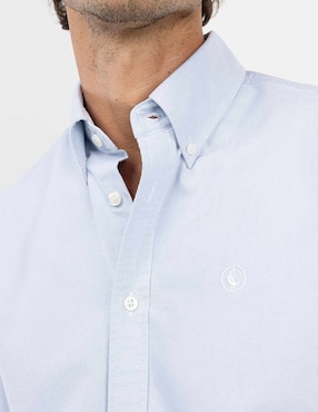 Camisa casual El Ganso de algodón manga larga para hombre