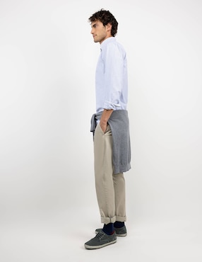 Camisa casual El Ganso de algodón manga larga para hombre