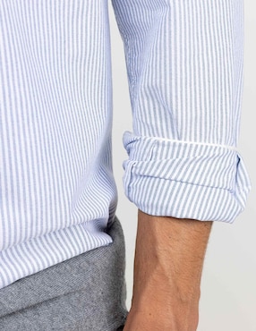 Camisa casual El Ganso de algodón manga larga para hombre