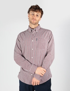Camisa business casual Ben Sherman de algodón manga larga para hombre
