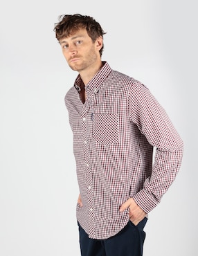 Camisa business casual Ben Sherman de algodón manga larga para hombre