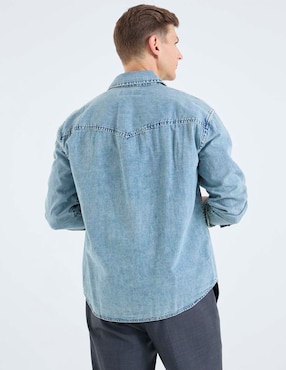Camisa casual Abercrombie & Fitch de algodón manga larga para hombre