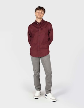 Camisa business casual Ben Sherman de algodón manga larga para hombre