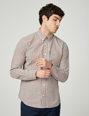 Camisa business casual Ben Sherman de algodón manga larga para hombre