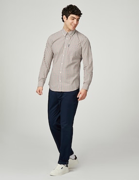 Camisa business casual Ben Sherman de algodón manga larga para hombre