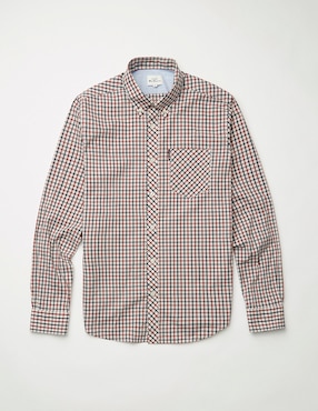 Camisa business casual Ben Sherman de algodón manga larga para hombre