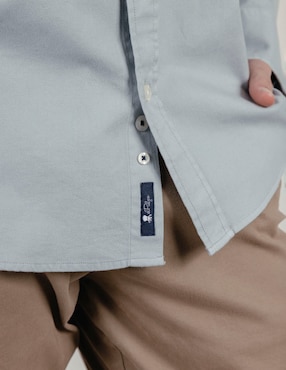 Camisa casual El Pulpo de algodón manga larga para hombre