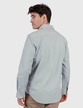 Camisa casual El Pulpo de algodón manga larga para hombre
