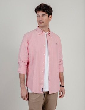 Camisa casual El Pulpo de algodón manga larga para hombre