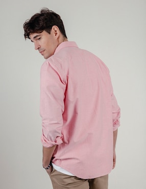 Camisa casual El Pulpo de algodón manga larga para hombre