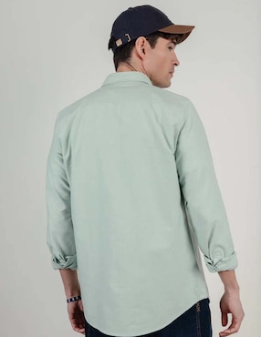 Sobrecamisa casual El Pulpo de algodón manga larga para hombre