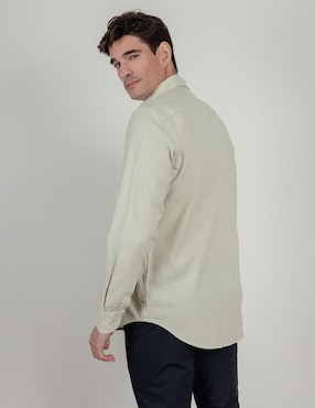 Camisa casual El Pulpo de algodón manga larga para hombre
