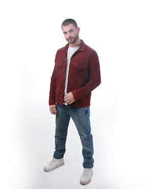Chamarra denim indicum de mezclilla con bolsillos para hombre