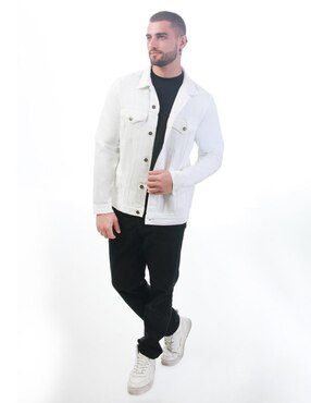 Chamarra denim indicum de mezclilla con bolsillos para hombre